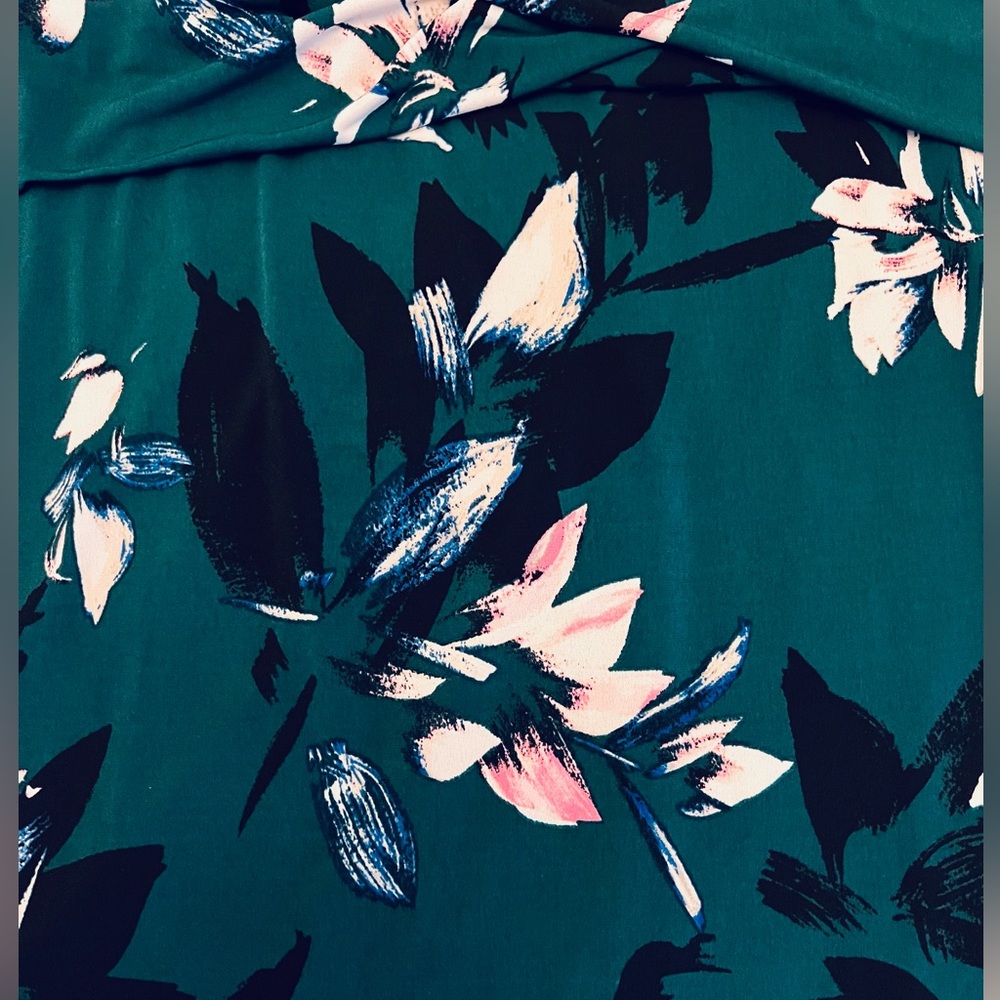 Eliza J Teal Green Floral Midi Dress - Picture 3 of 5